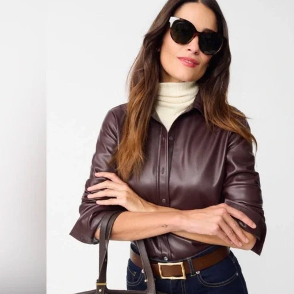 J. McLaughlin soft faux leather shirt: XL